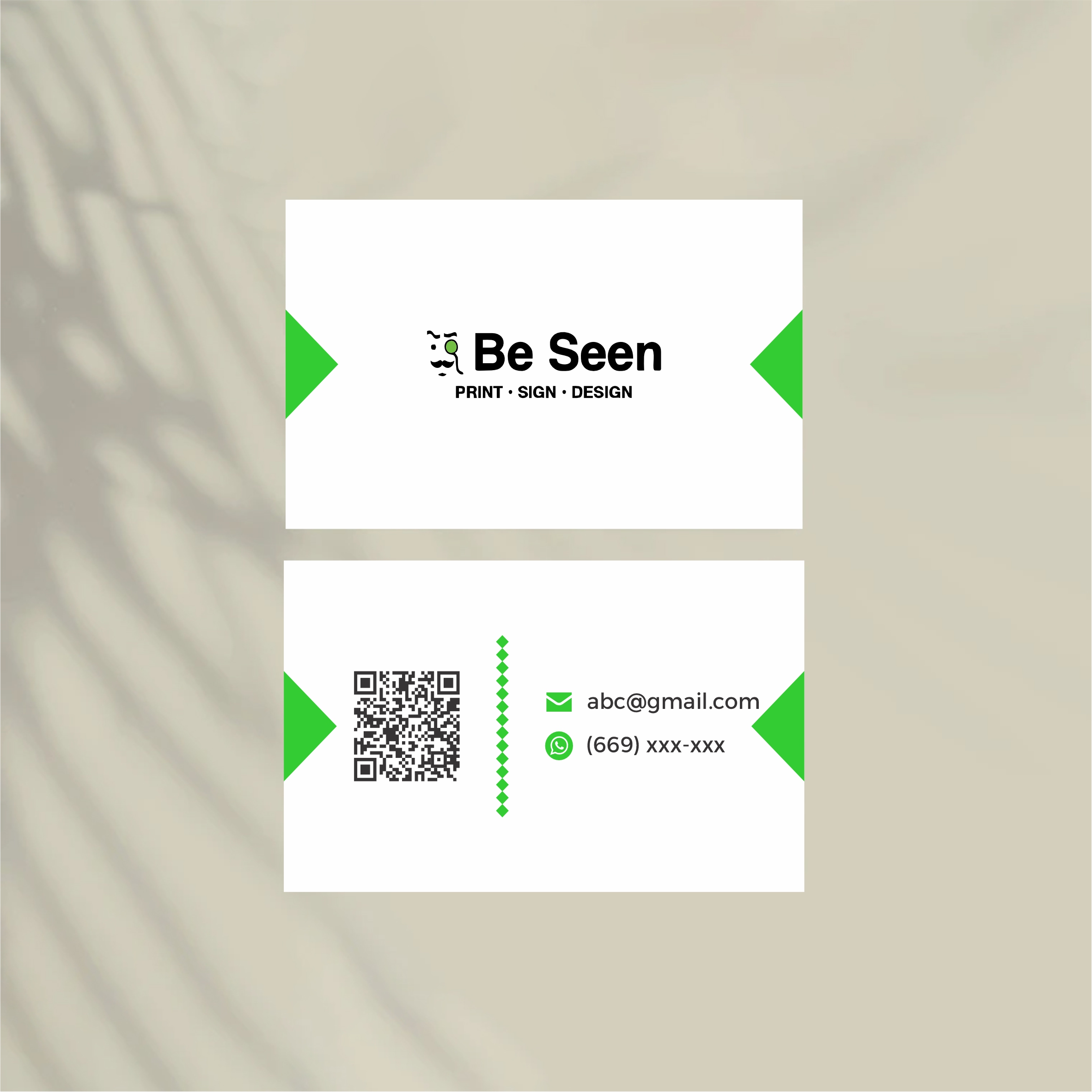 Standard business cards with clean professional design for real estate marketing